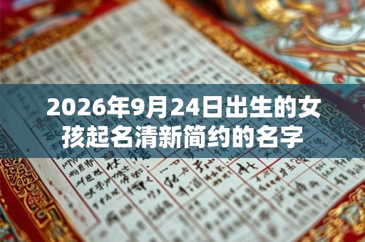 2026年9月24日出生的女孩起名清新简约的名字