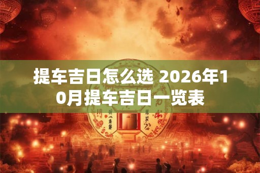 提车吉日怎么选 2026年10月提车吉日一览表 提车吉日怎么选 2026年10月提车吉日一览表