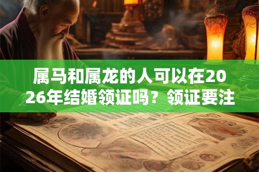 属马和属龙的人可以在2026年结婚领证吗?领证要注意什么? 属马和属龙的人可以在2026年结婚领证吗?领证要注意什么?