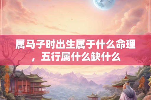 属马子时出生属于什么命理，五行属什么缺什么