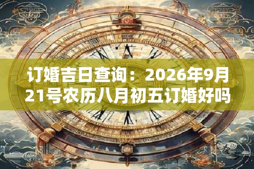 订婚吉日查询：2026年9月21号农历八月初五订婚好吗