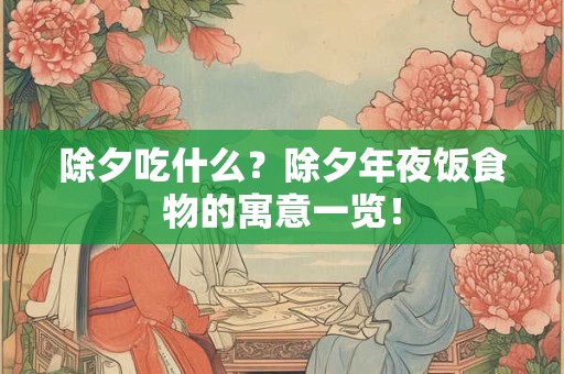 除夕吃什么？除夕年夜饭食物的寓意一览！