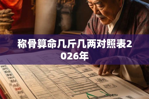称骨算命几斤几两对照表2026年