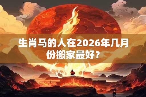生肖马的人在2026年几月份搬家最好？