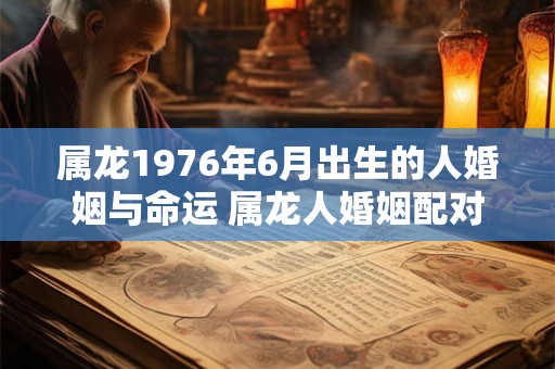 属龙1976年6月出生的人婚姻与命运 属龙人婚姻配对