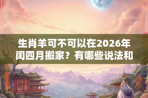生肖羊可不可以在2026年闰四月搬家?有哪些说法和讲究? 生肖羊可不可以在2026年闰四月搬家?有哪些说法和讲究?