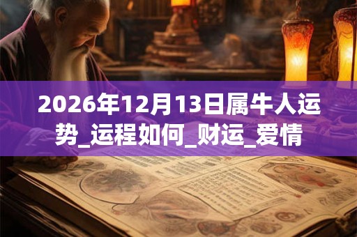 2026年12月13日属牛人运势_运程如何_财运_爱情