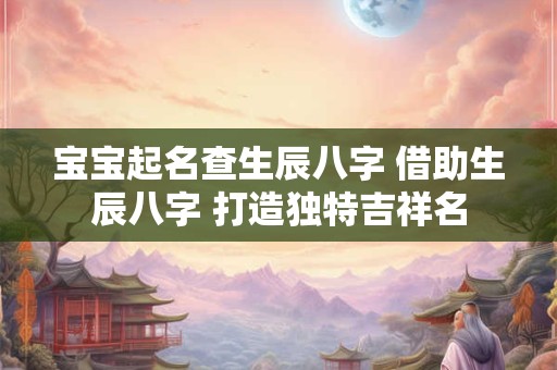 宝宝起名查生辰八字 借助生辰八字 打造独特吉祥名