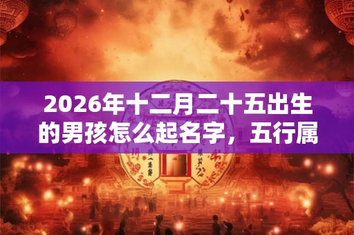 2026年十二月二十五出生的男孩怎么起名字，五行属什么