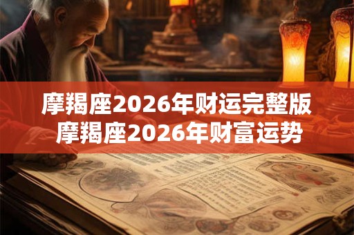 摩羯座2026年财运完整版 摩羯座2026年财富运势