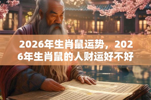 2026年生肖鼠运势，2026年生肖鼠的人财运好不好？