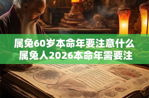 属兔60岁本命年要注意什么 属兔人2026本命年需要注意什么 属兔60岁本命年要注意什么 属兔人2026本命年需要注意什么