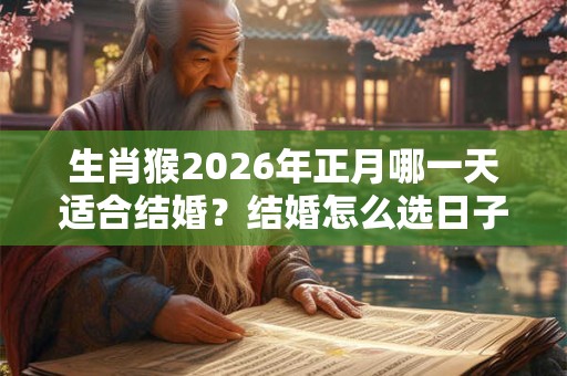 生肖猴2026年正月哪一天适合结婚？结婚怎么选日子？