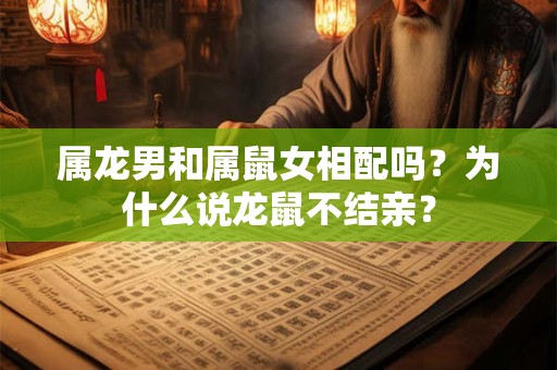 属龙男和属鼠女相配吗？为什么说龙鼠不结亲？