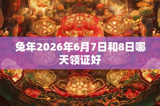 兔年2026年6月7日和8日哪天领证好