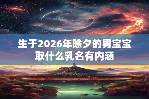 生于2026年除夕的男宝宝取什么乳名有内涵