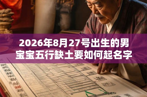 2026年8月27号出生的男宝宝五行缺土要如何起名字