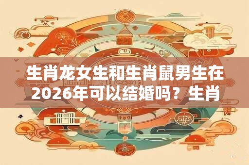 生肖龙女生和生肖鼠男生在2026年可以结婚吗？生肖鼠的缺点有哪些？