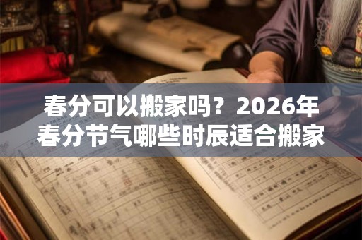 春分可以搬家吗？2026年春分节气哪些时辰适合搬家？
