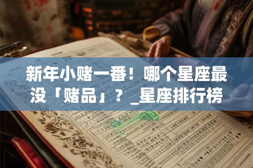 新年小赌一番！哪个星座最没「赌品」？_星座排行榜