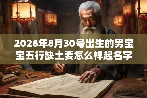2026年8月30号出生的男宝宝五行缺土要怎么样起名字