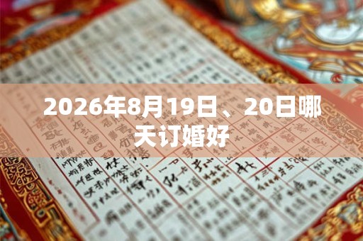 2026年8月19日、20日哪天订婚好