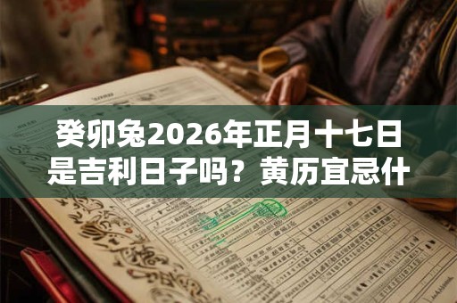 癸卯兔2026年正月十七日是吉利日子吗？黄历宜忌什么？
