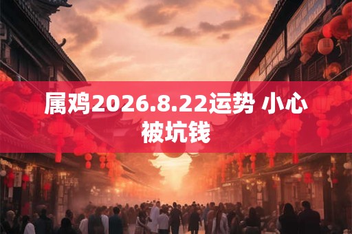 属鸡2026.8.22运势 小心被坑钱