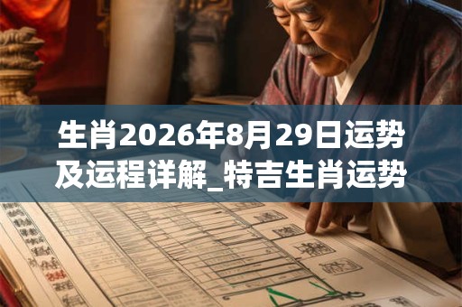 生肖2026年8月29日运势及运程详解_特吉生肖运势吉凶