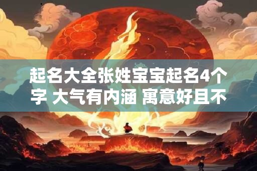 起名大全张姓宝宝起名4个字 大气有内涵 寓意好且不重名！