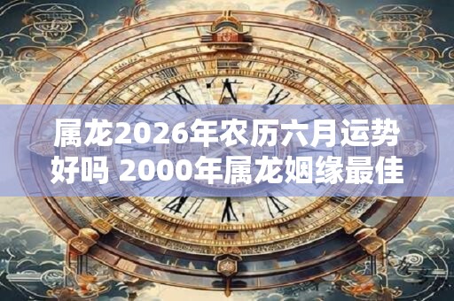 属龙2026年农历六月运势好吗 2000年属龙姻缘最佳配偶