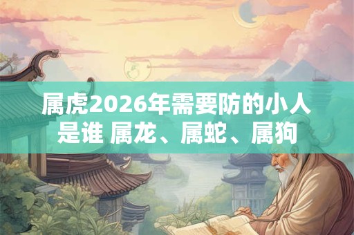 属虎2026年需要防的小人是谁 属龙、属蛇、属狗 属虎2026年需要防的小人是谁 属龙、属蛇、属狗