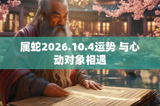 属蛇2026.10.4运势 与心动对象相遇