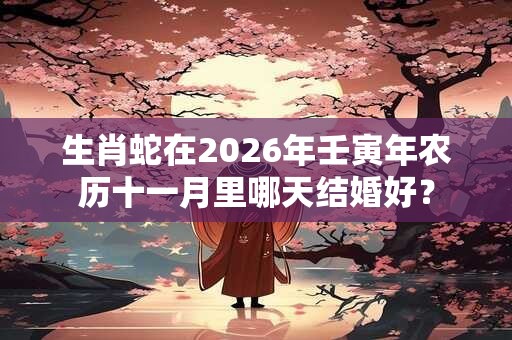 生肖蛇在2026年壬寅年农历十一月里哪天结婚好？