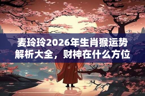 麦玲玲2026年生肖猴运势解析大全，财神在什么方位？