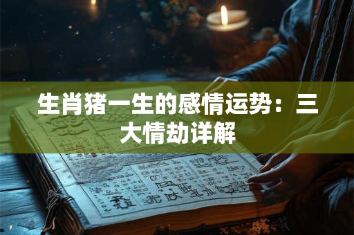 生肖猪一生的感情运势:三大情劫详解 生肖猪一生的感情运势:三大情劫详解