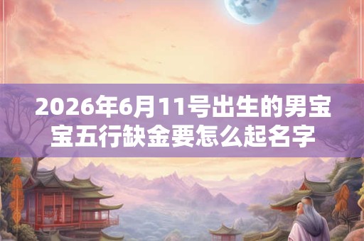 2026年6月11号出生的男宝宝五行缺金要怎么起名字