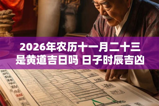 2026年农历十一月二十三是黄道吉日吗 日子时辰吉凶