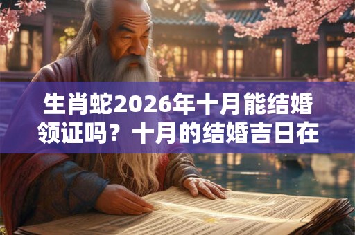生肖蛇2026年十月能结婚领证吗？十月的结婚吉日在哪天？