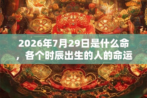 2026年7月29日是什么命，各个时辰出生的人的命运