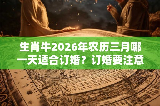 生肖牛2026年农历三月哪一天适合订婚?订婚要注意什么? 生肖牛2026年农历三月哪一天适合订婚?订婚要注意什么?