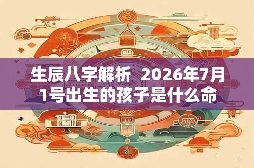 生辰八字解析 2026年7月1号出生的孩子是什么命 生辰八字解析 2026年7月1号出生的孩子是什么命