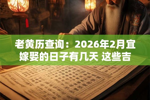 老黄历查询：2026年2月宜嫁娶的日子有几天 这些吉日宜结婚