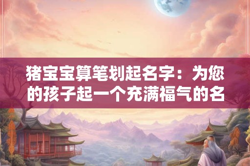 猪宝宝算笔划起名字:为您的孩子起一个充满福气的名字! 猪宝宝算笔划起名字:为您的孩子起一个充满福气的名字!