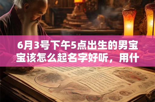 6月3号下午5点出生的男宝宝该怎么起名字好听，用什么字好
