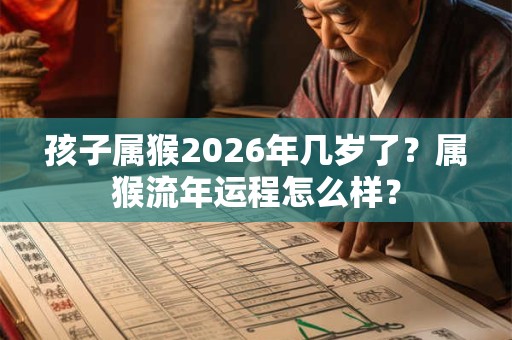孩子属猴2026年几岁了?属猴流年运程怎么样? 孩子属猴2026年几岁了?属猴流年运程怎么样?