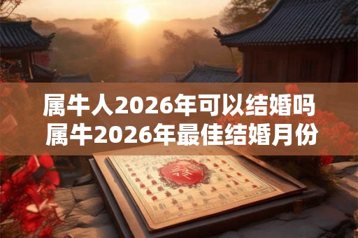 属牛人2026年可以结婚吗 属牛2026年最佳结婚月份 属牛人2026年可以结婚吗 属牛2026年最佳结婚月份