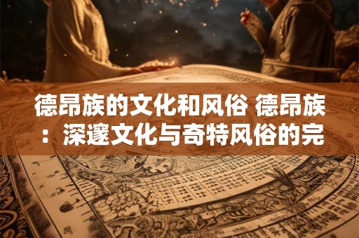 德昂族的文化和风俗 德昂族:深邃文化与奇特风俗的完美交融 德昂族的文化和风俗 德昂族:深邃文化与奇特风俗的完美交融