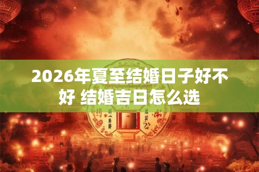 2026年夏至结婚日子好不好 结婚吉日怎么选 2026年夏至结婚日子好不好 结婚吉日怎么选