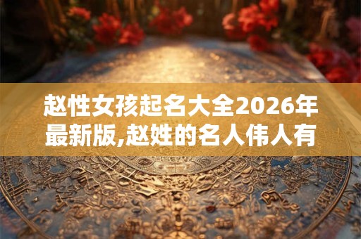赵性女孩起名大全2026年最新版,赵姓的名人伟人有哪些？